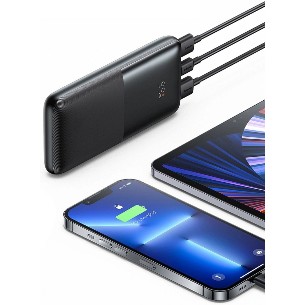 Powerbank Baseus Bipow Pro 10000mAh 20W + kabel USB-A/USB-C 3A 0.3m czarny