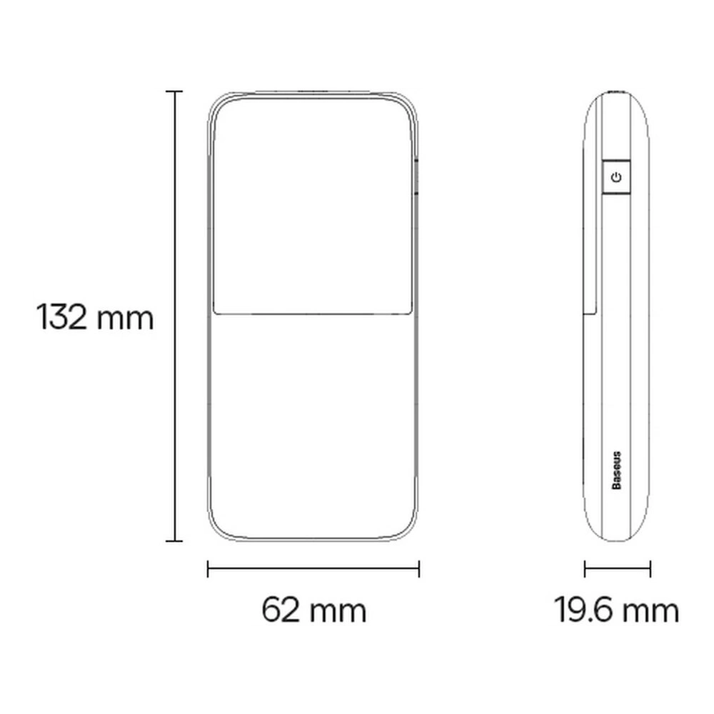 Powerbank Baseus Bipow Pro 10000mAh 20W + kabel USB-A/USB-C 3A 0.3m czarny