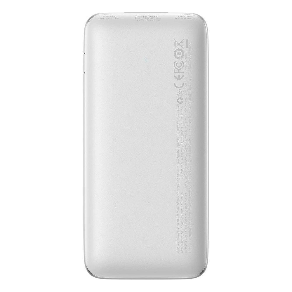 Powerbank Baseus Bipow Pro 10000mAh 20W + kabel USB-A/USB-C 3A 0.3m biały