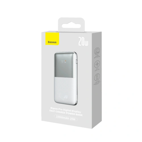 Kup Powerbank Baseus Bipow Pro 10000mAh 20W + kabel USB-A/USB-C 3A 0.3m bílý - BSU3612 - {ean13} - Sklep Home Screen