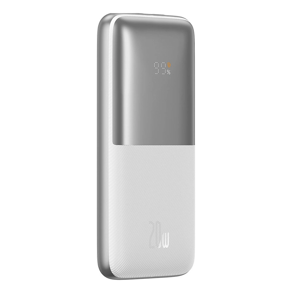Powerbank Baseus Bipow Pro 10000mAh 20W + kabel USB-A/USB-C 3A 0.3m biały