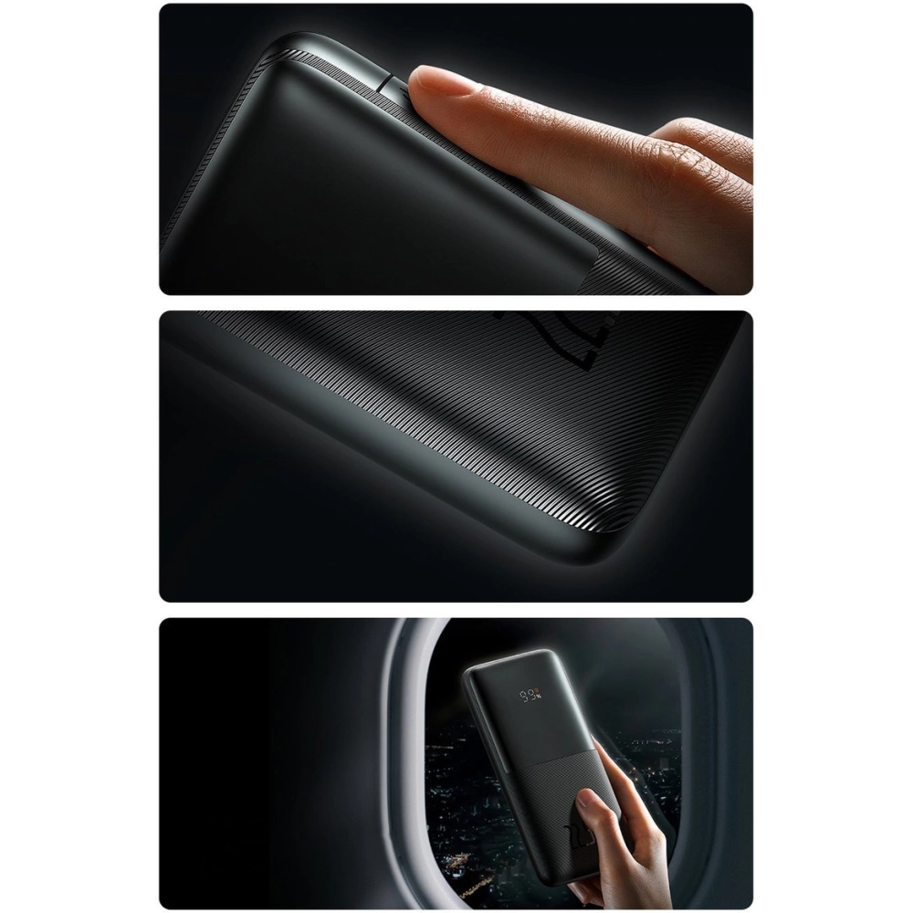 Powerbank Baseus Bipow Pro 10000mAh 20W + kabel USB-A/USB-C 3A 0.3m biały