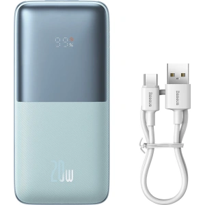 Powerbank Baseus Bipow Pro 10000mAh 20W + kabel USB-A/USB-C 3A 0.3m niebieski