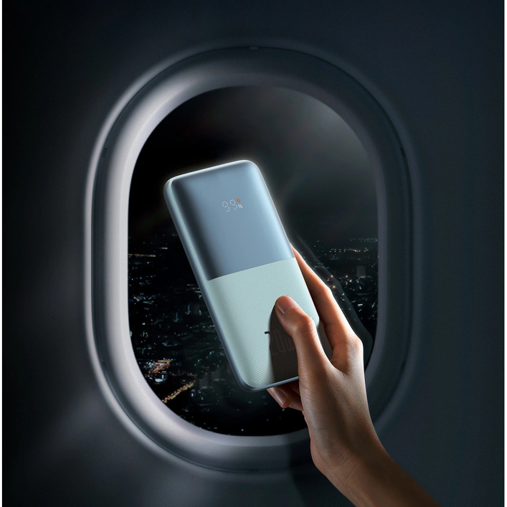 Powerbank Baseus Bipow Pro 10000mAh 20W + kabel USB-A/USB-C 3A 0.3m niebieski