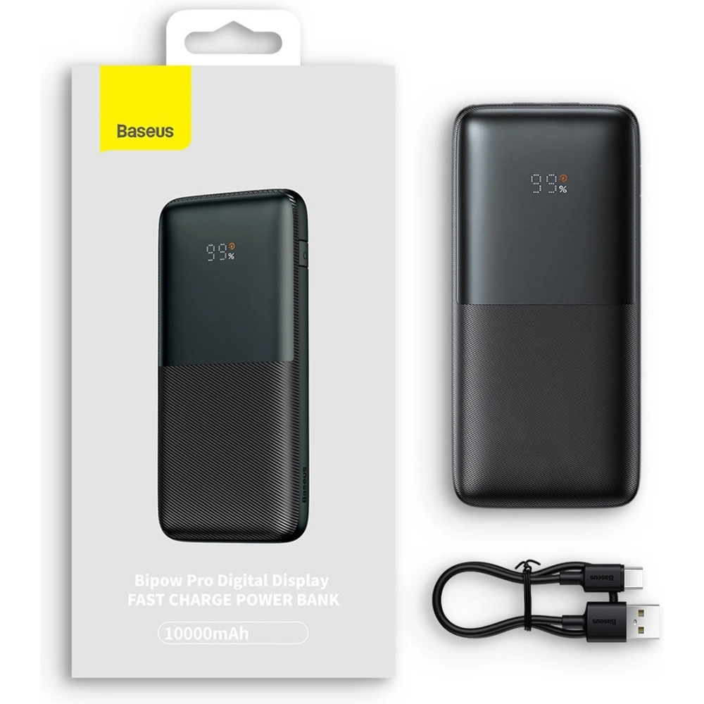 Powerbank Baseus Bipow Pro 10000mAh 20W + kabel USB-A/USB-C 3A 0.3m niebieski