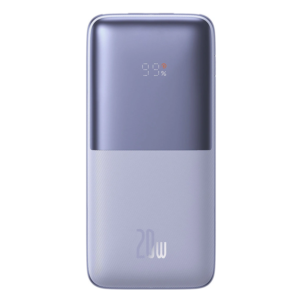 Powerbank Baseus Bipow Pro 10000mAh 20W + kabel USB-A/USB-C 3A 0.3m fioletowy
