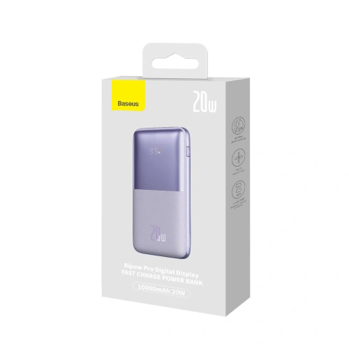 Kup Powerbank Baseus Bipow Pro 10000mAh 20W + kabel USB-A/USB-C 3A 0.3m fialový - BSU3614 - {ean13} - Sklep Home Screen