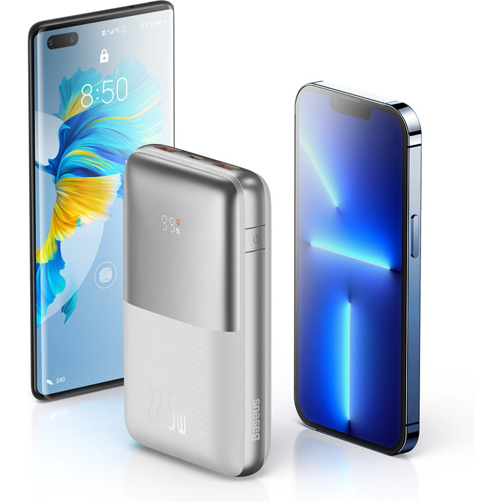 Powerbank Baseus Bipow Pro 20000mAh 22.5W + kabel USB-A/USB-C 3A 0.3m biały (PPBD040302)