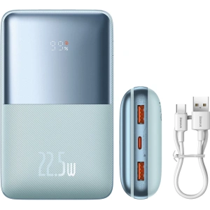 Powerbank Baseus Bipow Pro 20000mAh 22.5W + kabel USB-A/USB-C 3A 0.3m niebieski