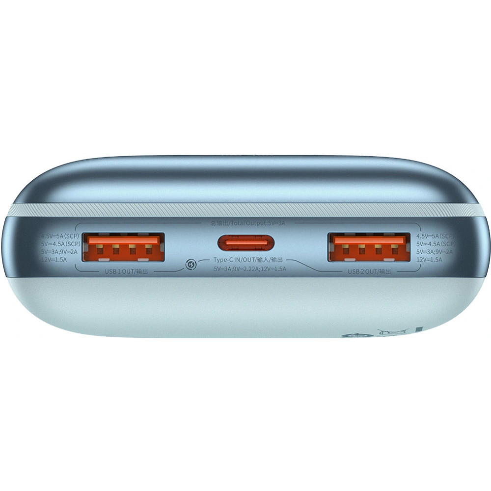 Powerbank Baseus Bipow Pro 20000mAh 22.5W + kabel USB-A/USB-C 3A 0.3m niebieski