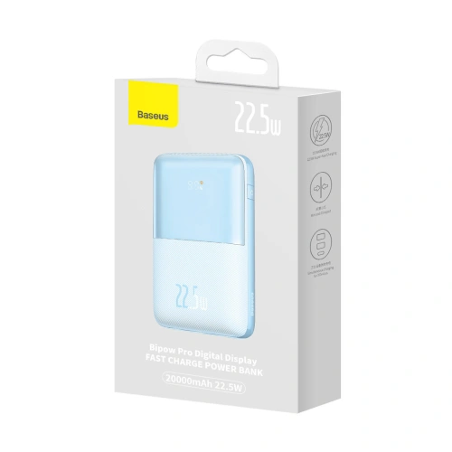 Kup Powerbank Baseus Bipow Pro 20000mAh 22.5W + kabel USB-A/USB-C 3A 0.3m modrý - BSU3616 - {ean13} - Sklep Home Screen