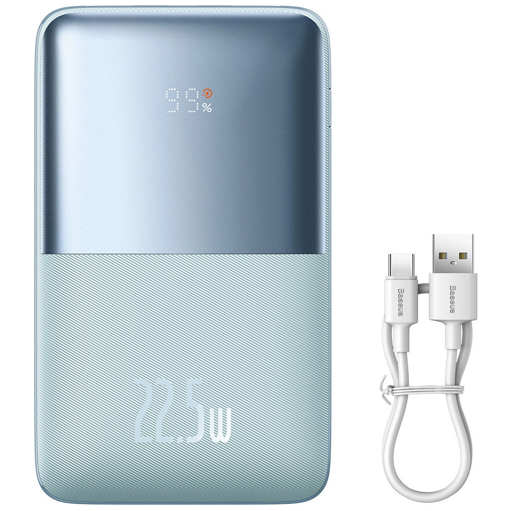 Powerbank Baseus Bipow Pro 20000mAh 22.5W + kabel USB-A/USB-C 3A 0.3m niebieski