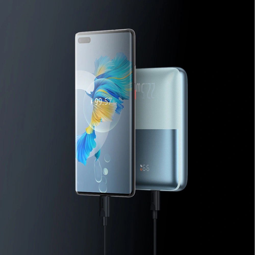 Powerbank Baseus Bipow Pro 20000mAh 22.5W + kabel USB-A/USB-C 3A 0.3m niebieski