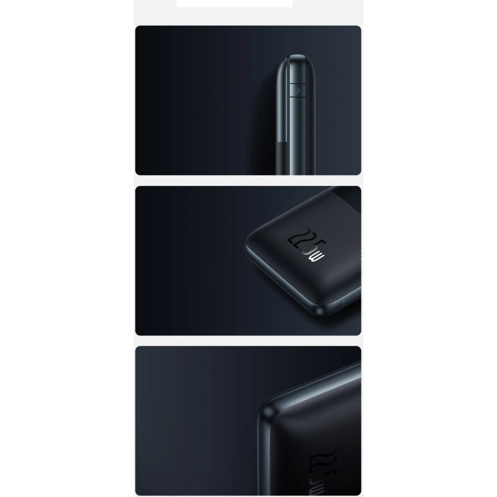 Powerbank Baseus Bipow Pro 20000mAh 22.5W + kabel USB-A/USB-C 3A 0.3m niebieski