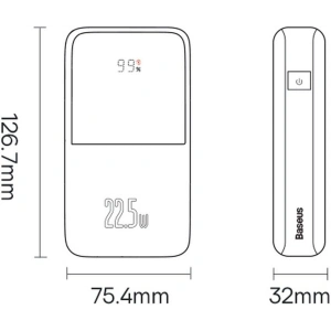 Powerbank Baseus Bipow Pro 20000mAh 22.5W + kabel USB-A/USB-C 3A 0.3m niebieski