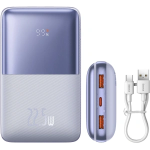 Powerbank Baseus Bipow Pro 20000mAh 22.5W + kabel USB-A/USB-C 3A 0.3m fioletowy