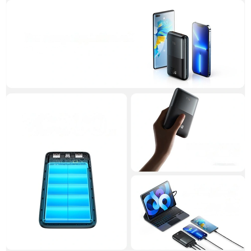 Powerbank Baseus Bipow Pro 20000mAh 22.5W + kabel USB-A/USB-C 3A 0.3m fioletowy