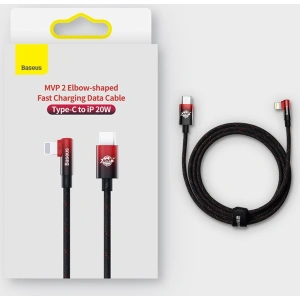 Winkelkabel Baseus MVP 2 Elbow Power Delivery USB-C/Lightning 1m 20W rot