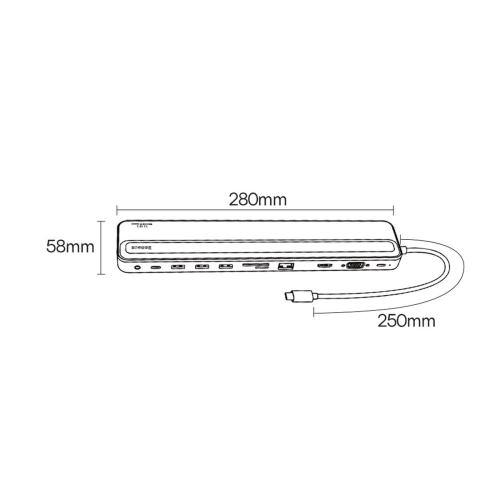 Kup Hub Baseus EliteJoy Gen2 11w1 + USB-C-Kabel 0,25m grau - BSU3621 - {ean13} - Sklep Home Screen