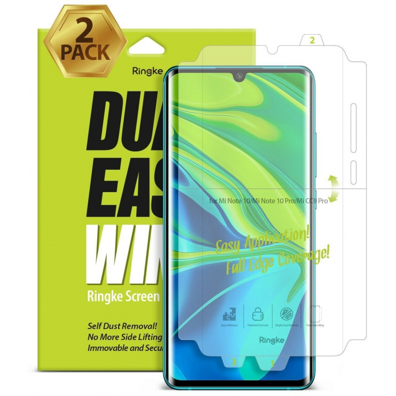 Kup Folia hydrożelowa Ringke Dual Easy Wing Full Cover Xiaomi Mi Note 10/Note 10 Pro [2 PACK] - 8809688896736 - RGK1088 - Homescreen.pl