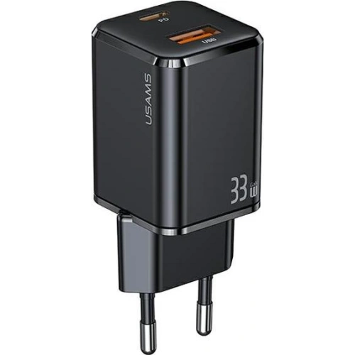 Kup Încărcător de rețea USAMS T43 1xUSB-C + 1xUSB 33W PD3.0 + QC3.0 Încărcare rapidă negru/black CC144TC01 - USA545BLK - {ean13} - Sklep Home Screen