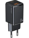 Încărcător de rețea USAMS T43 1xUSB-C + 1xUSB 33W PD3.0 + QC3.0 Încărcare rapidă negru/black CC144TC01