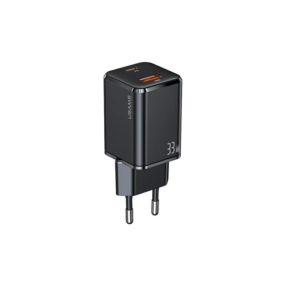 Ładowarka sieciowa USAMS T43 1xUSB-C+1xUSB 33W PD3.0 +QC3.0 Fast Charging czarny/black CC144TC01