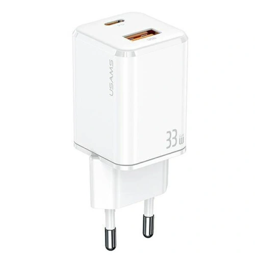 Kup Încărcătorul de rețea USAMS T43 1xUSB-C+1xUSB 33W PD3.0 +QC3.0 Încărcare rapidă alb/white CC144TC02 - USA544WHT - {ean13} - Sklep Home Screen