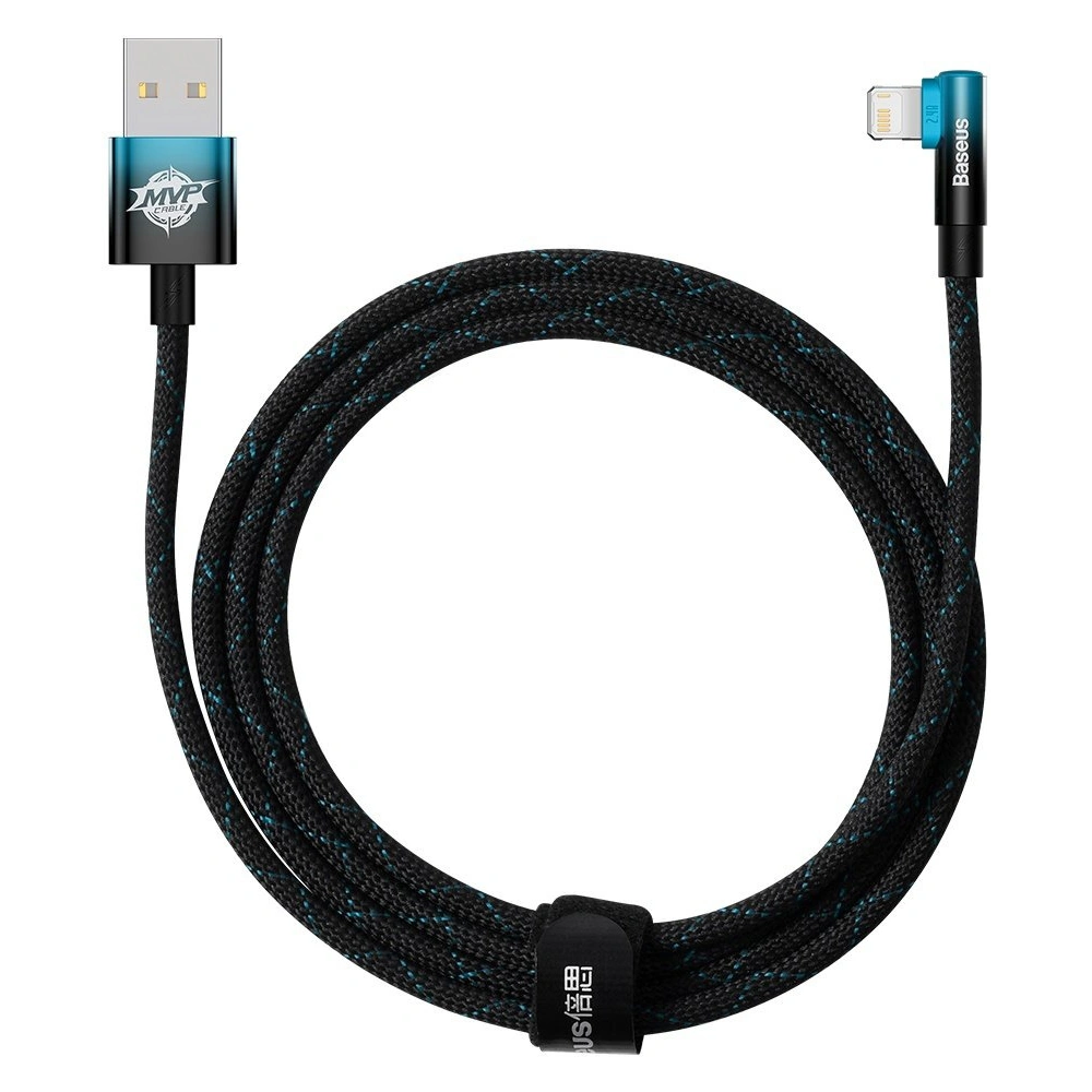 Kabel kątowy Baseus MVP 2 Elbow Power Delivery USB/Lightning 2m 2.4A niebieski