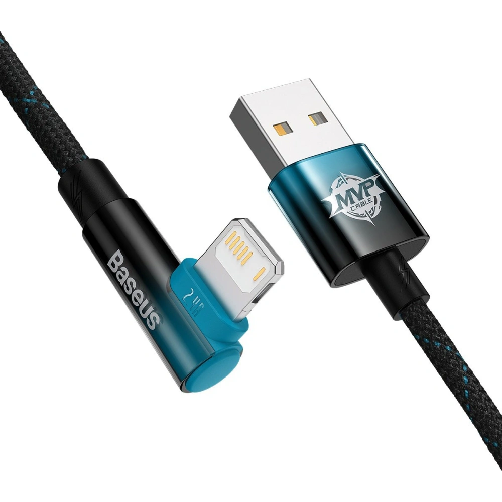 Kabel kątowy Baseus MVP 2 Elbow Power Delivery USB/Lightning 2m 2.4A niebieski