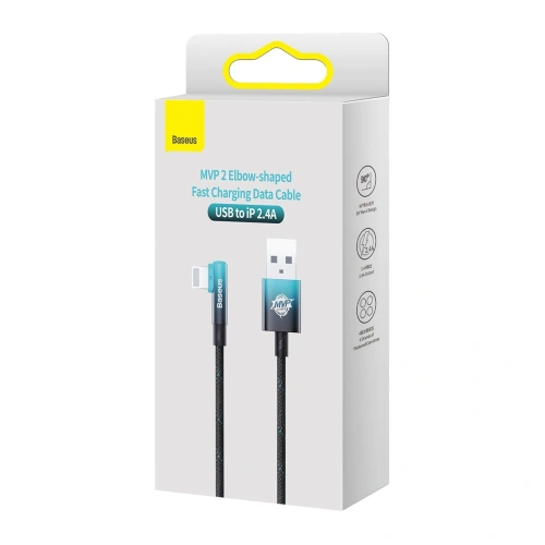 Kup Kabel unghiular Baseus MVP 2 Elbow Power Delivery USB/Lightning 2m 2.4A albastru - BSU3623 - {ean13} - Sklep Home Screen