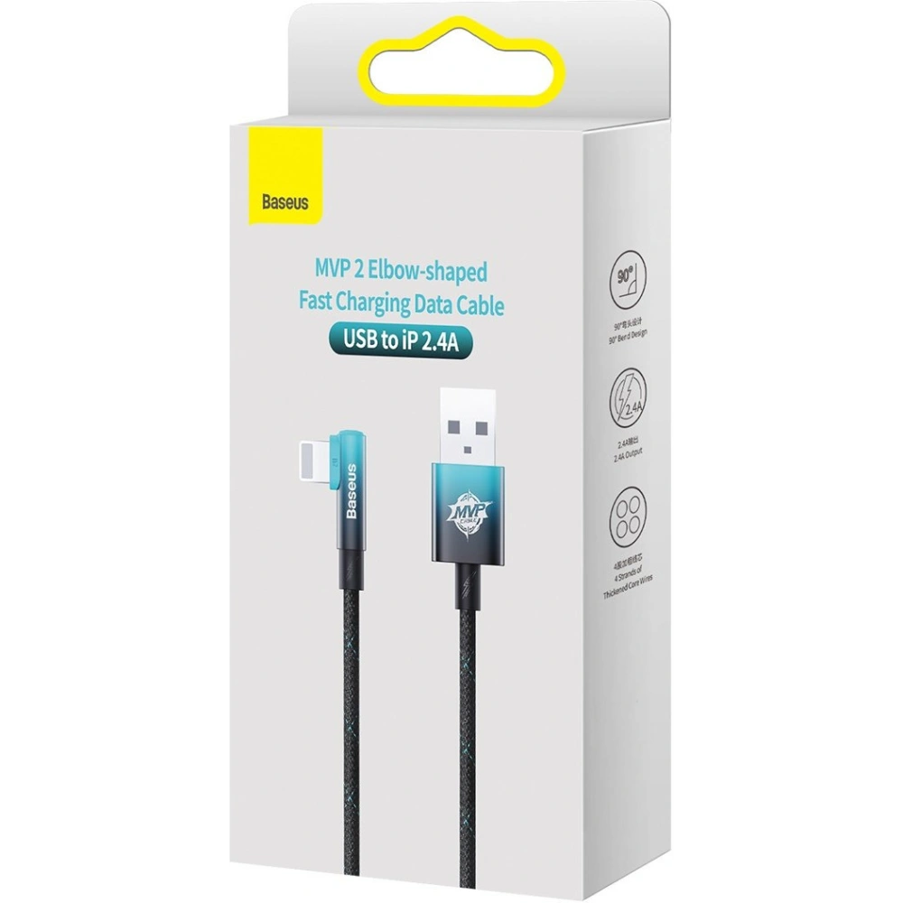 Kabel kątowy Baseus MVP 2 Elbow Power Delivery USB/Lightning 2m 2.4A niebieski