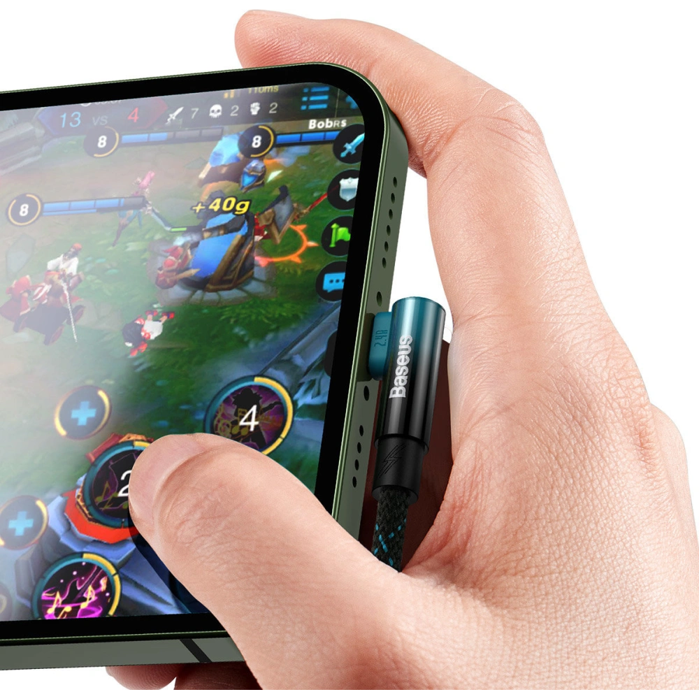 Kabel kątowy Baseus MVP 2 Elbow Power Delivery USB/Lightning 2m 2.4A niebieski