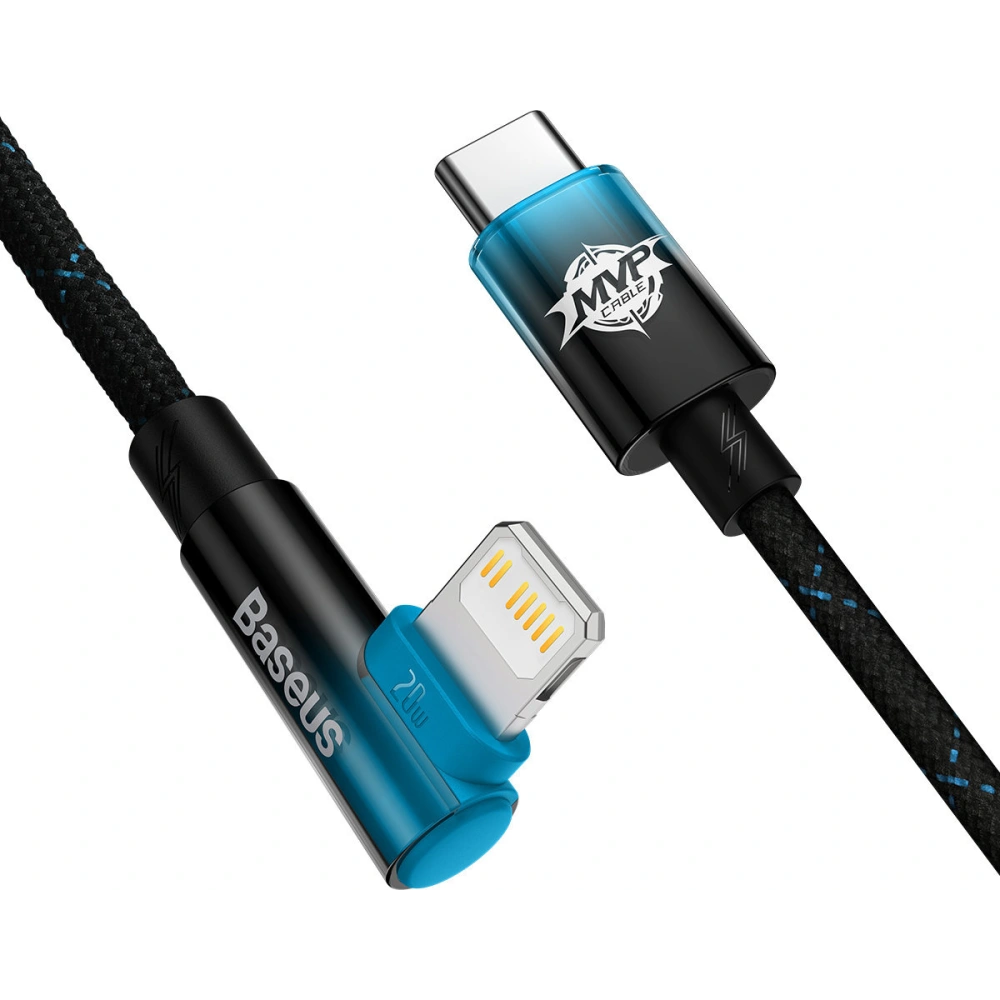 Kabel kątowy Baseus MVP 2 Elbow Power Delivery USB-C/Lightning 2m 20W niebieski