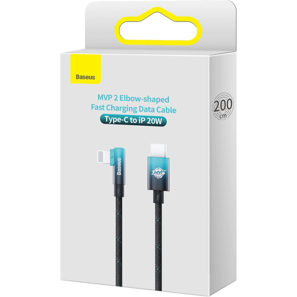 Kabel kątowy Baseus MVP 2 Elbow Power Delivery USB-C/Lightning 2m 20W niebieski