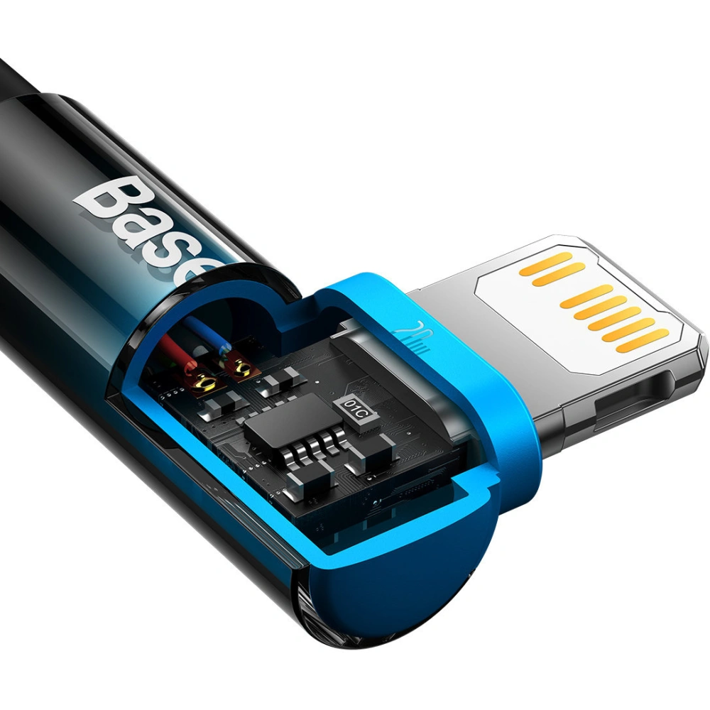 Kabel kątowy Baseus MVP 2 Elbow Power Delivery USB-C/Lightning 2m 20W niebieski