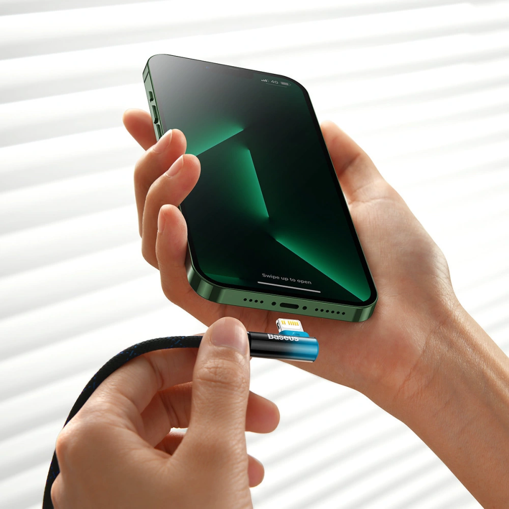 Kabel kątowy Baseus MVP 2 Elbow Power Delivery USB-C/Lightning 2m 20W niebieski