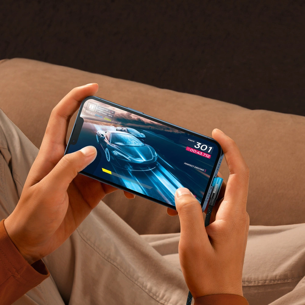 Kabel kątowy Baseus MVP 2 Elbow Power Delivery USB-C/Lightning 2m 20W niebieski