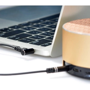 Kabel audio kątowy Dudao AUX mini jack 3.5mm 1m czarny (L11)