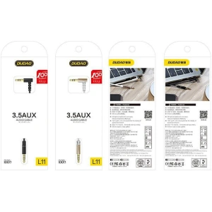 Kabel audio kątowy Dudao AUX mini jack 3.5mm 1m biały (L11)