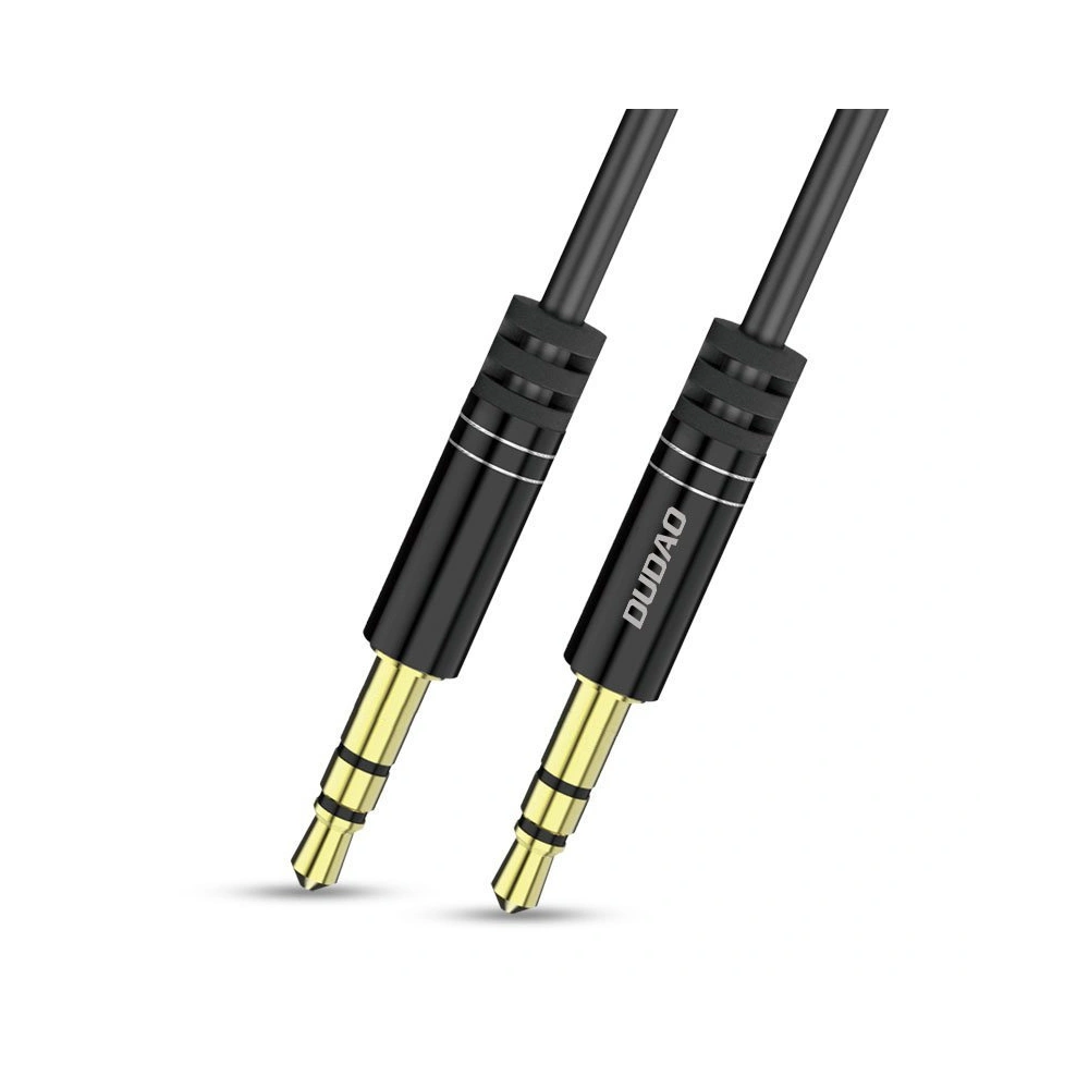 Kabel audio sprężynowy Dudao AUX mini jack 3.5mm ~150cm czarny (L12)