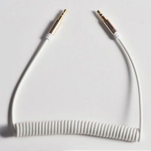 Kabel audio sprężynowy Dudao AUX mini jack 3.5mm ~150cm biały (L12)