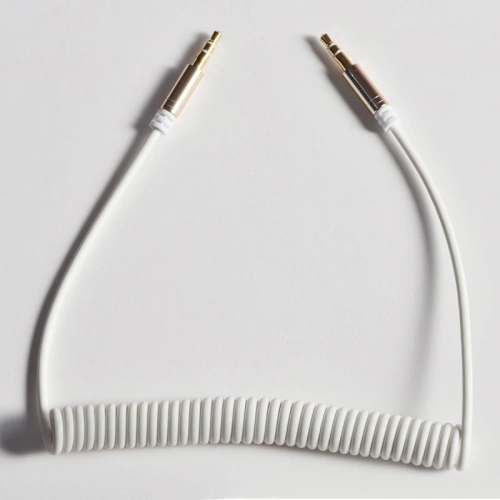 Buy Dudao long stretchable cable AUX mini jack 3.5mm spring 150cm white (L12 white) - DDA6 - {ean13} - Home Screen Store Europe