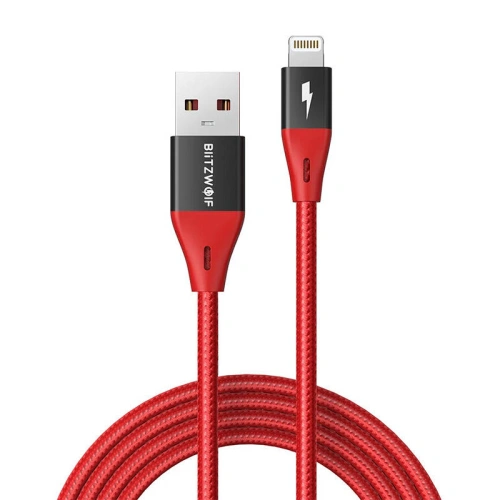Buy BlitzWolf MF-10 Pro USB-A/Lightning MFI Cable 20W 1.8m (red) - BLZ509 - {ean13} - Home Screen Store Europe