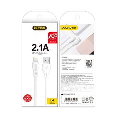 Kup Kabel Dudao USB/Lightning 2.1A 2m bílý (L4L) - DDA17 - {ean13} - Sklep Home Screen