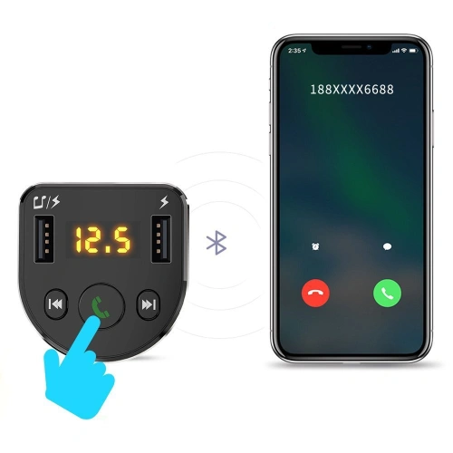 Kup Transmițător FM Dudao Bluetooth MP3 3.1A 2xUSB negru (R2Pro) - DDA22 - {ean13} - Sklep Home Screen