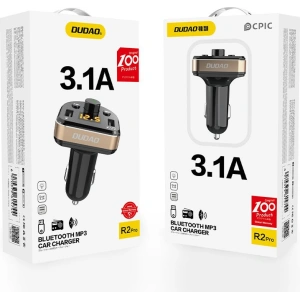 Kup Transmiter FM Dudao Bluetooth MP3 3.1A 2xUSB czarny (R2Pro) - DDA22 - {ean13} - Sklep Home Screen
