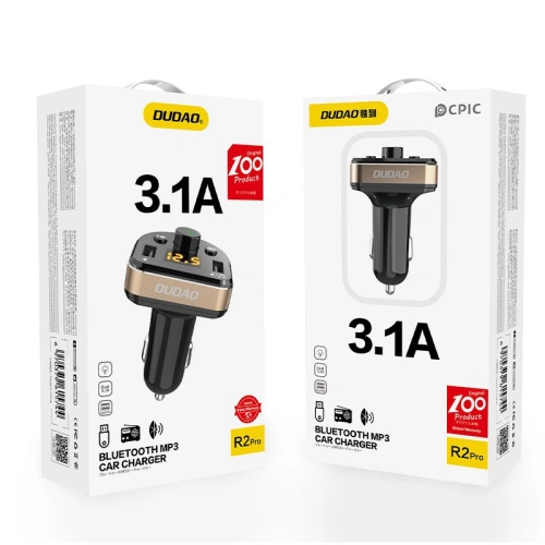 Kup FM-Transmitter Dudao Bluetooth MP3 3.1A 2xUSB schwarz (R2Pro) - DDA22 - {ean13} - Sklep Home Screen