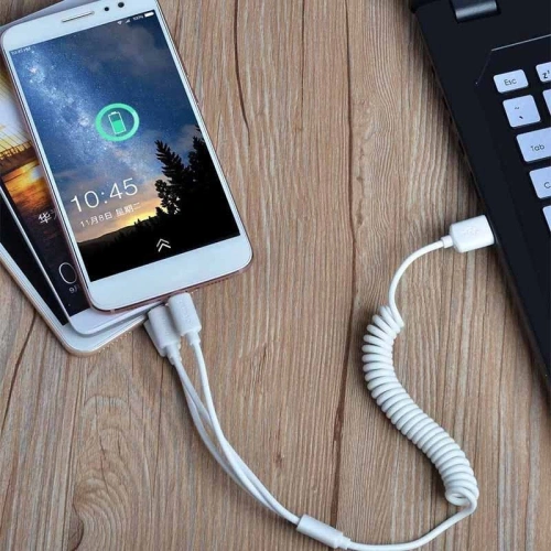 Kup Încărcător auto Dudao 2x USB 2.4A + cablu USB 3in1 Lightning/USB-C/microUSB alb (R7) - DDA24 - {ean13} - Sklep Home Screen