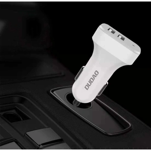 Kup Încărcător auto Dudao 2x USB 2.4A + cablu USB 3in1 Lightning/USB-C/microUSB alb (R7) - DDA24 - {ean13} - Sklep Home Screen
